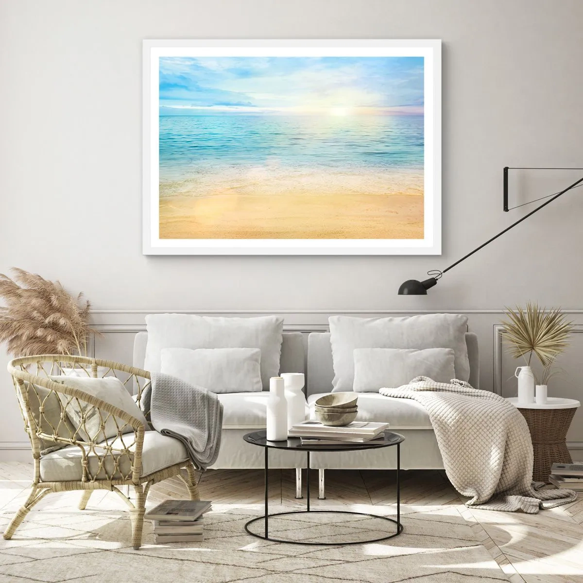 Póster en marco blanco - Gran cielo azul - 50x40 cm