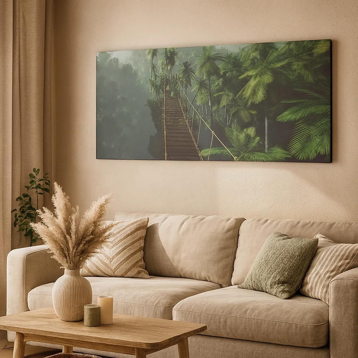 Cuadro sobre lienzo - Impresión de Imagen - Sobre un mar de verde - 30x30 cm