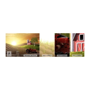 Muestra De Fotomural Standard Eco - Una granja como un cuento de hadas - Granja, Paisaje, Tractor - 100x30 cm