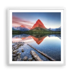 Póster en marco blanco - Cálido y frío - 60x60 cm