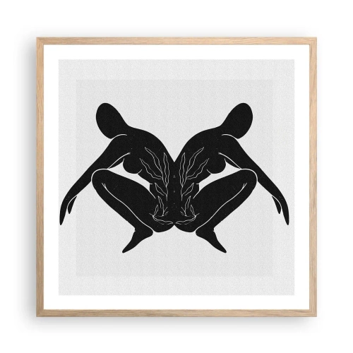 Póster en marco roble claro - Un alma compartida - 60x60 cm