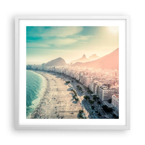 Póster en marco blanco - Vacaciones perpetuas en Río - 50x50 cm