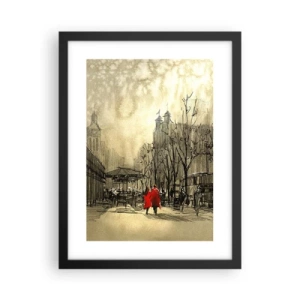 Póster en marco negro - Cita en la niebla de Londres  - 30x40 cm