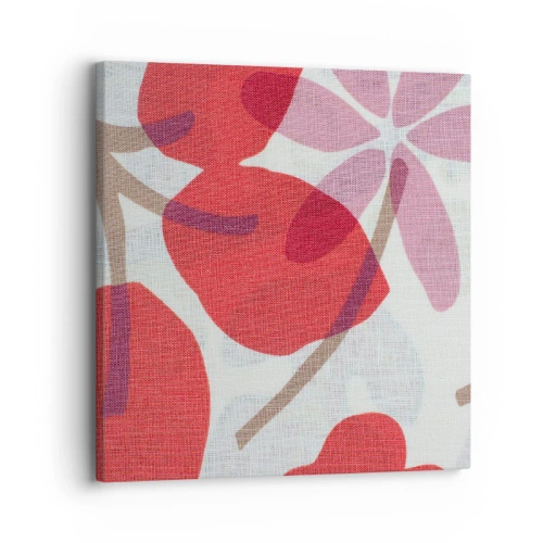 Cuadro sobre lienzo - Impresión de Imagen - Composición floral en rosa - 30x30 cm