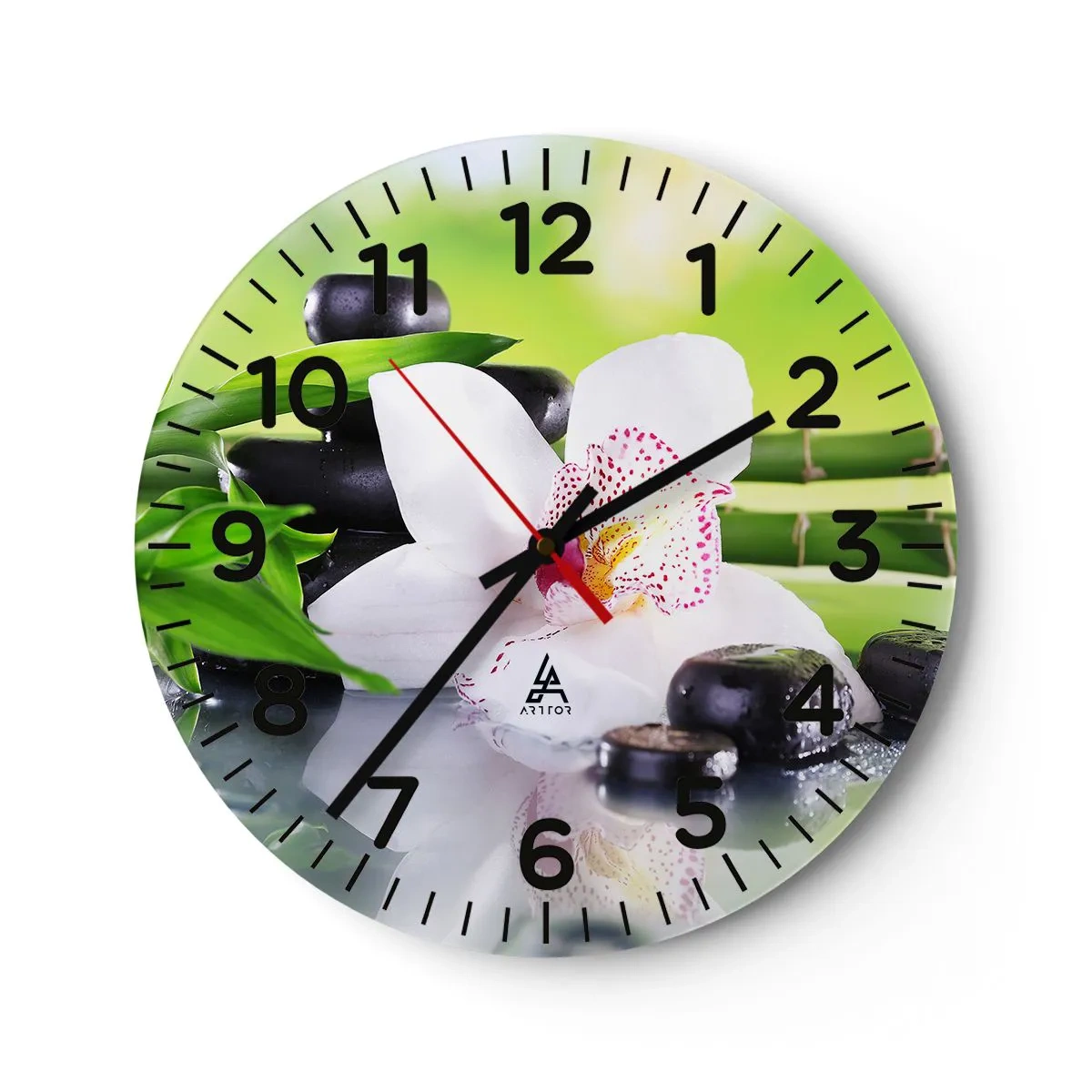 Reloj de pared - Reloj de vidrio - Frescura - 30x30 cm