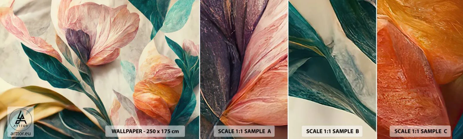 Muestra De Fotomural Standard Eco - Flores de las islas del sur - flores, Vintage, Botánica - 100x30 cm