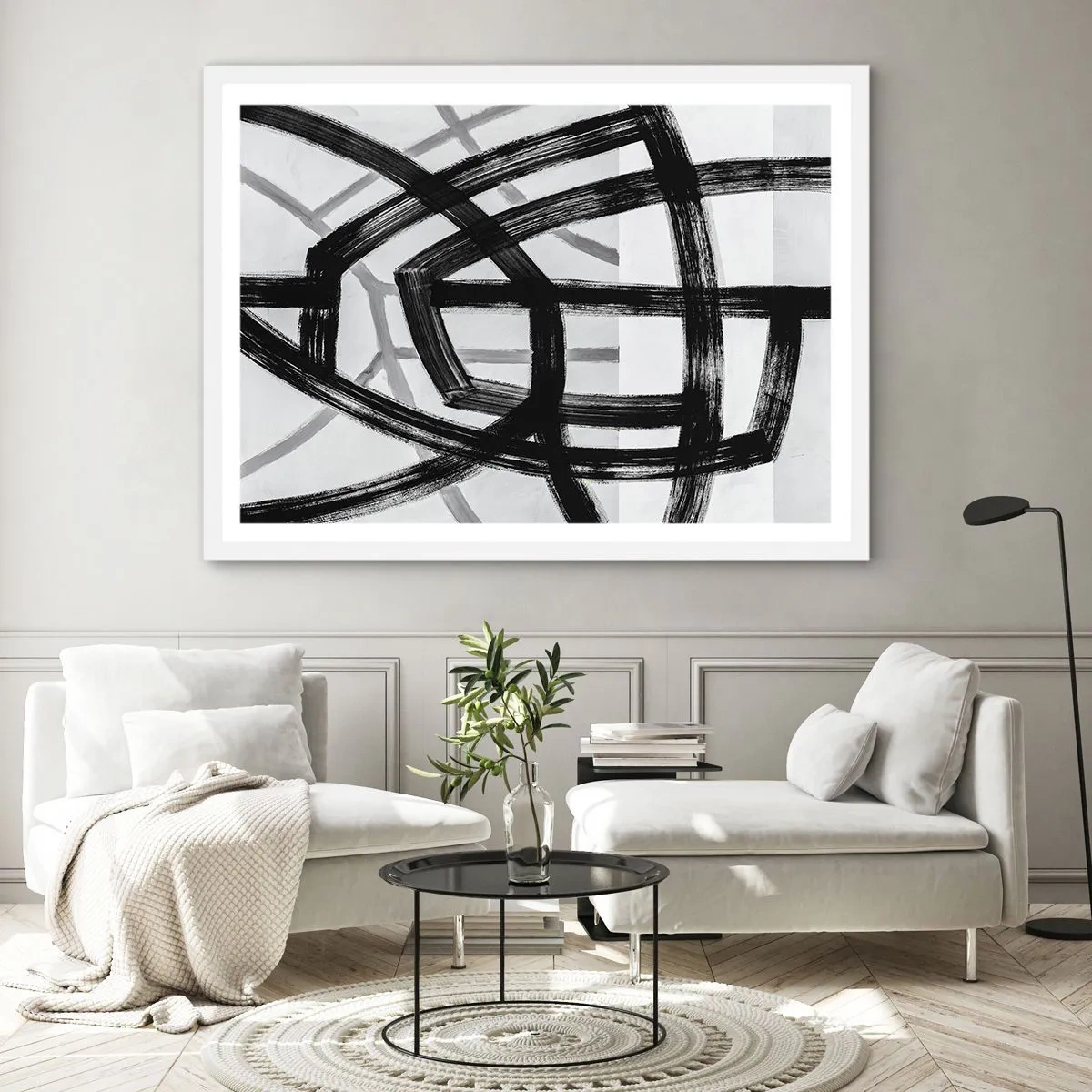 Póster en marco blanco - Construir profundidad - 91x61 cm