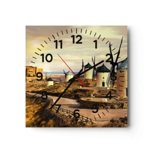 Reloj de pared - Reloj de vidrio - Don Quijote los vio - 40x40 cm