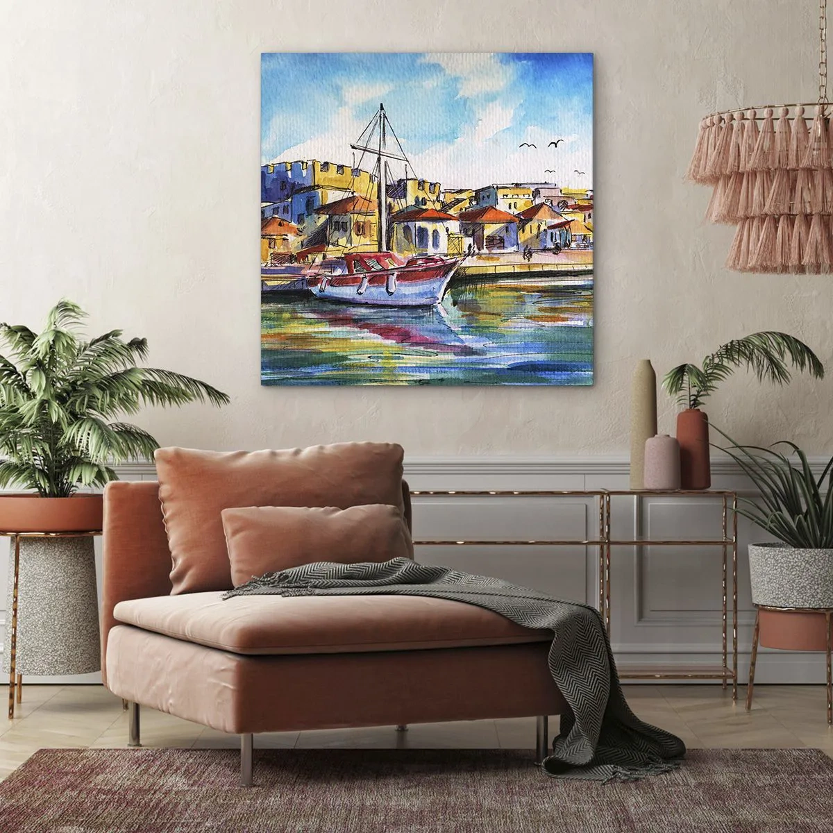 Cuadro sobre lienzo - Impresión de Imagen - Tarde de arco iris - 50x50 cm