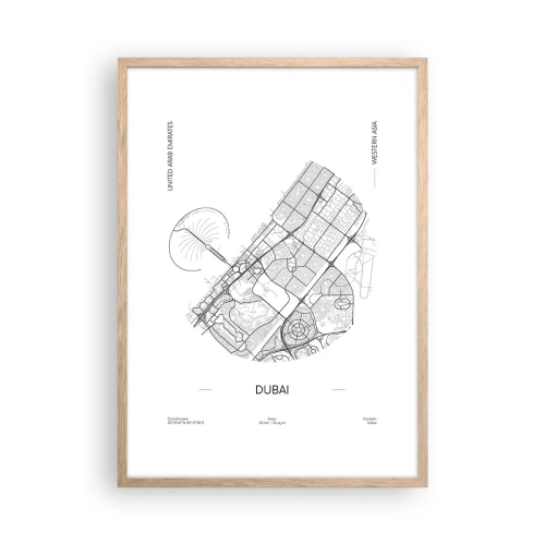 Póster en marco roble claro - Anatomía de Dubái - 50x70 cm