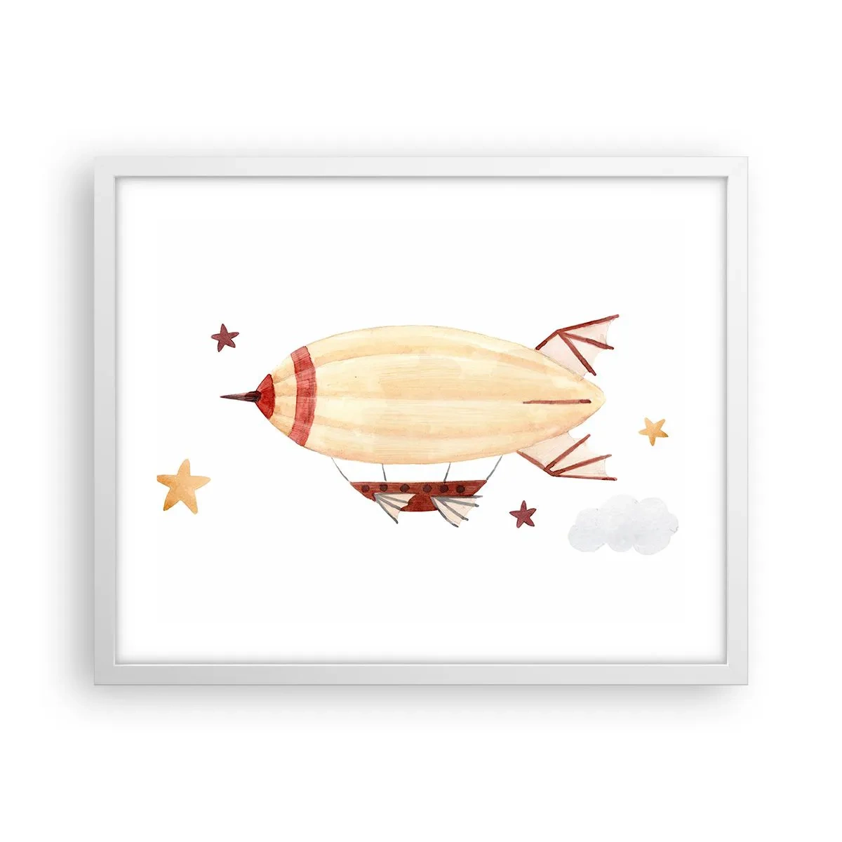 Póster en marco blanco - Dirigible - 50x40 cm