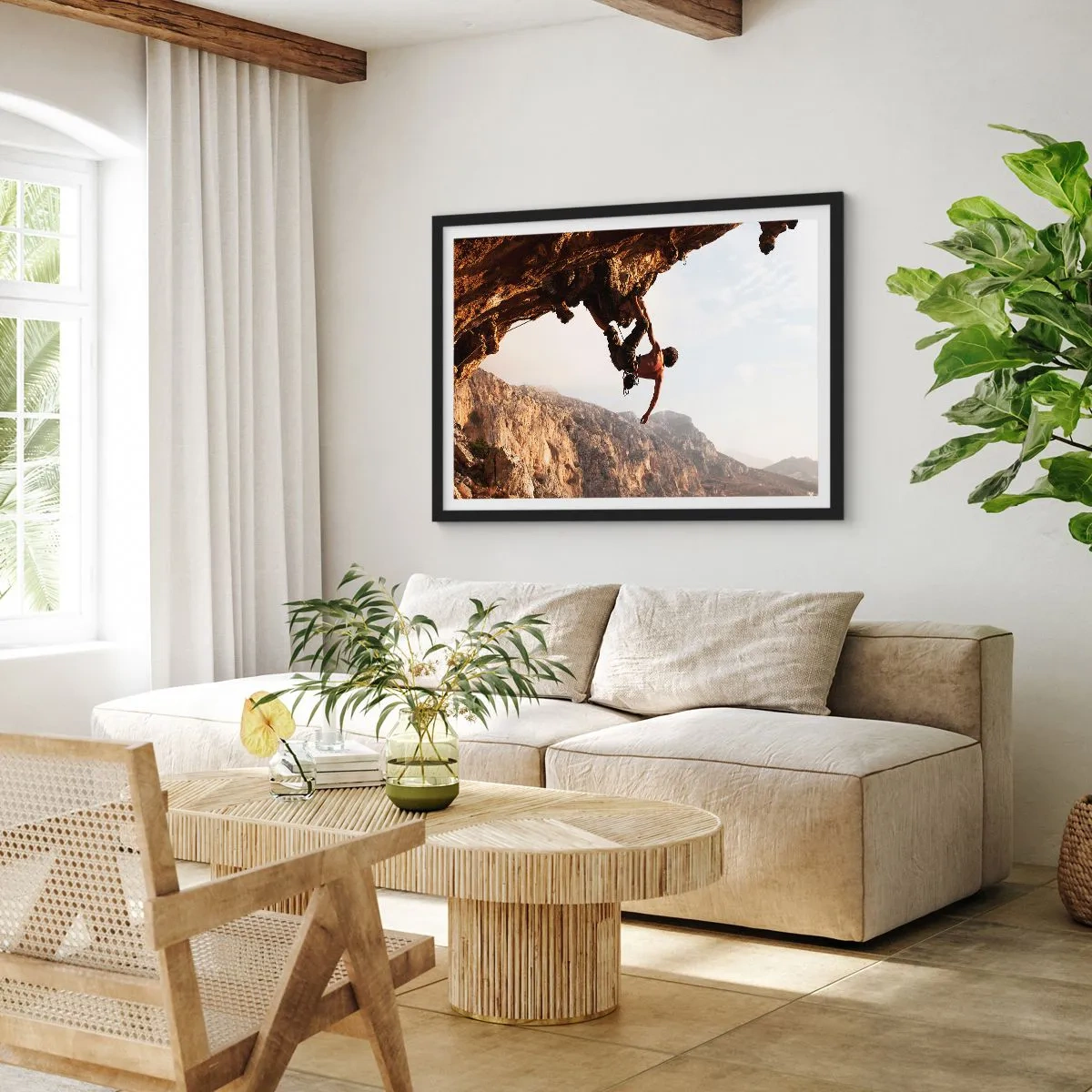 Póster en marco negro - Un mundo en la roca - 40x30 cm