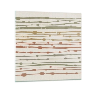 Cuadro sobre vidrio - Impresiones sobre Vidrio - Composición de notas musicales - 30x30 cm