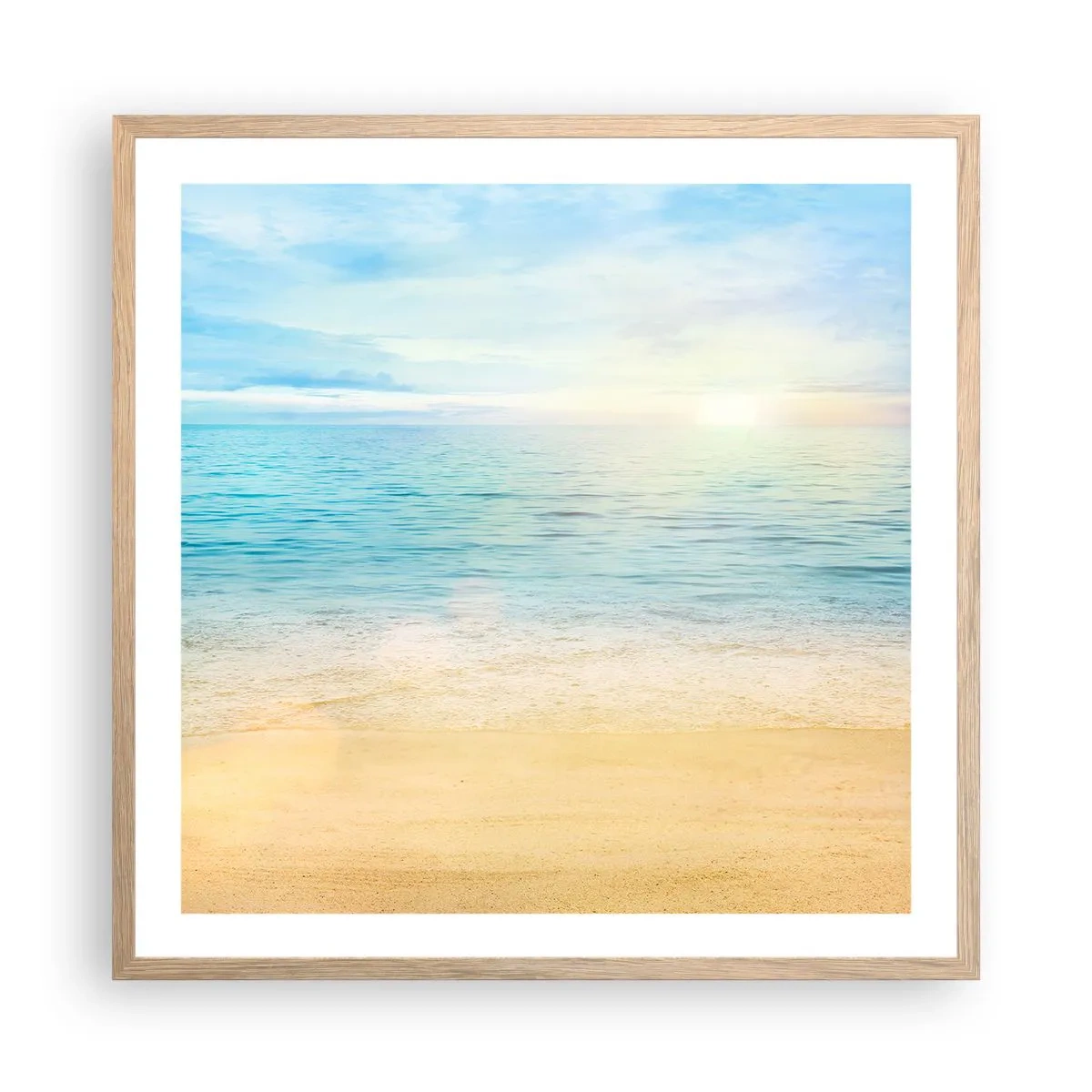 Póster en marco roble claro - Gran cielo azul - 60x60 cm