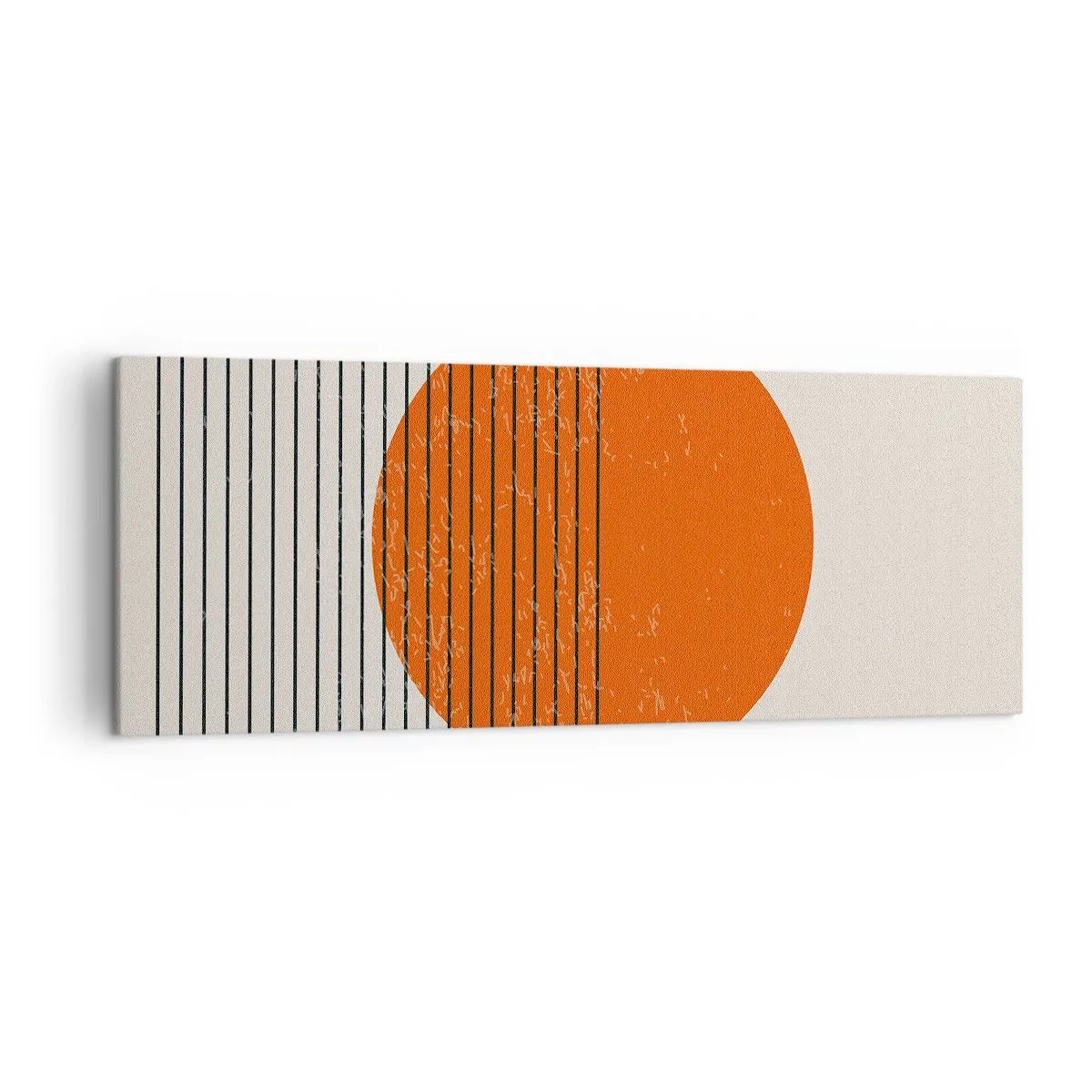 Cuadro sobre lienzo - Impresión de Imagen - Sol minimalista con líneas geométricas. - 140x50cm - Siempre el sol - Decoración de pared moderna para salón y dormitorio ARTTOR