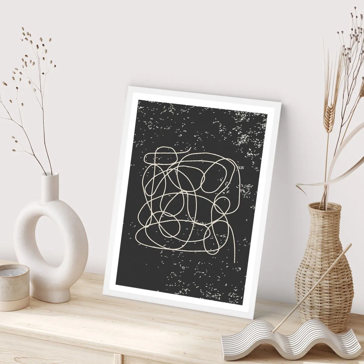 Póster en marco blanco - Pensamientos errantes - 50x70 cm