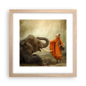 Póster en marco roble claro - Un encuentro en un viaje - 30x30 cm