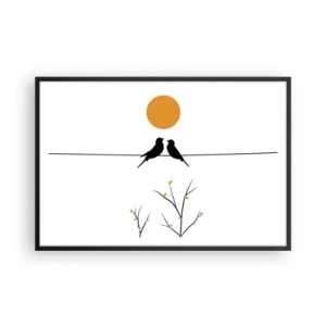 Póster en marco negro - Noche de ruiseñores - 91x61 cm