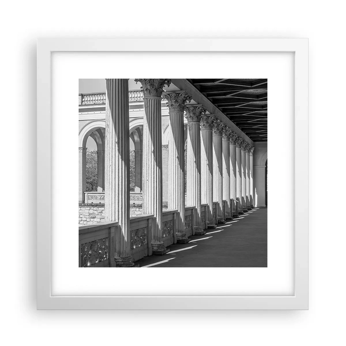 Póster en marco blanco - Galería soleada - 30x30 cm