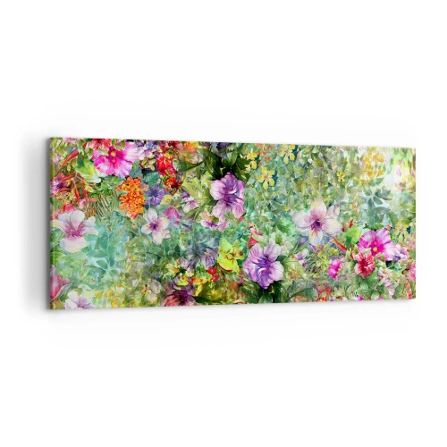 Cuadro sobre lienzo - Impresión de Imagen - En flores a la perdición - 100x40 cm