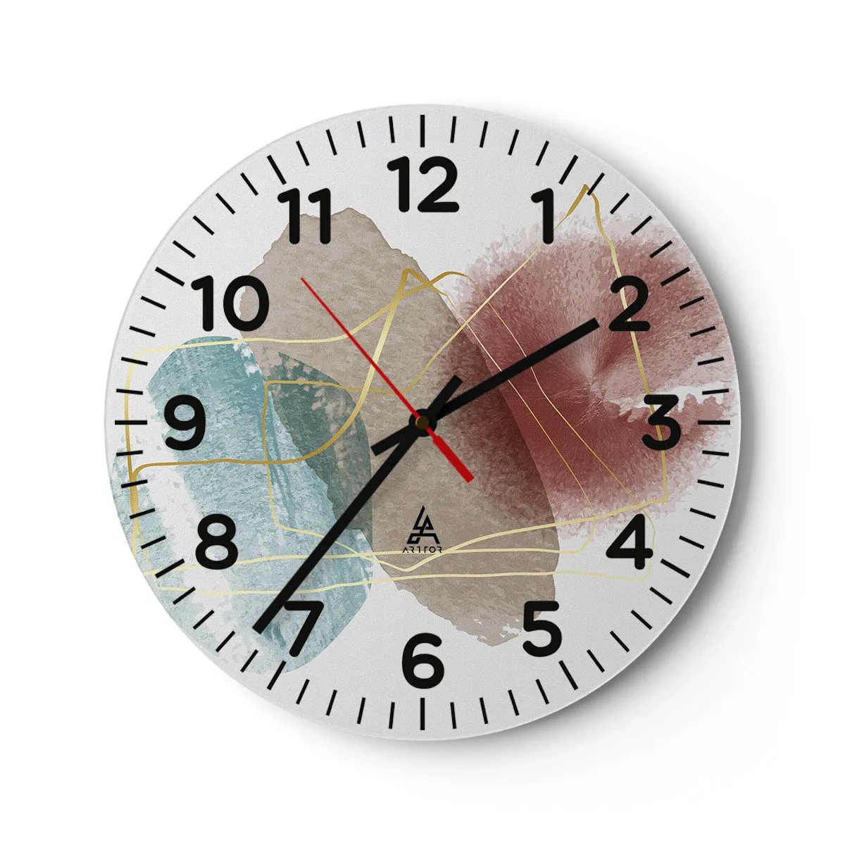 Reloj de pared - Reloj de vidrio - Abstracción coral del espacio - 30x30 cm