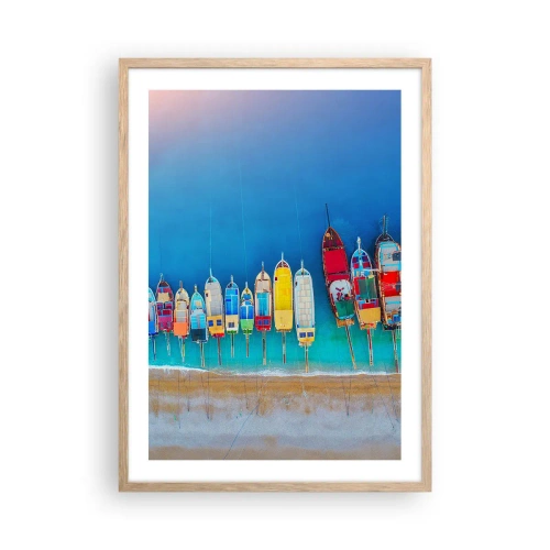 Póster en marco roble claro - A vista de pájaro - 50x70 cm