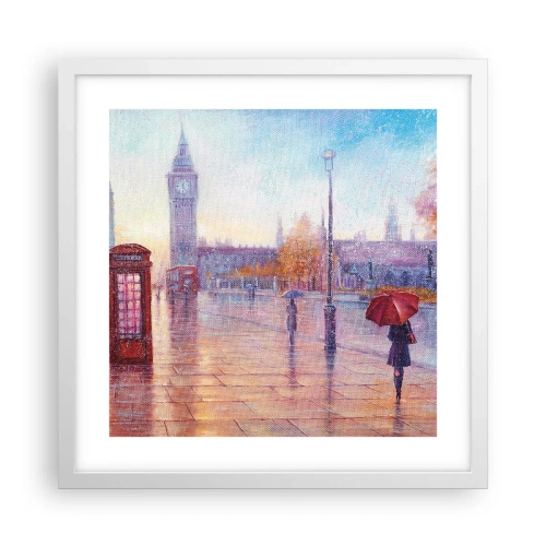 Póster en marco blanco - Un día de otoño en Londres - 40x40 cm