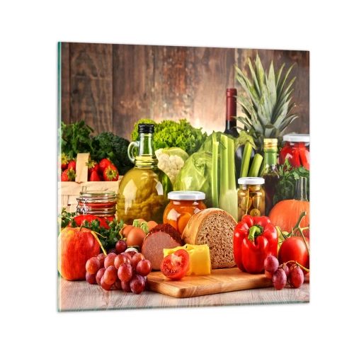 Cuadro sobre vidrio - Impresiones sobre Vidrio - La mesa está lista - 70x70 cm