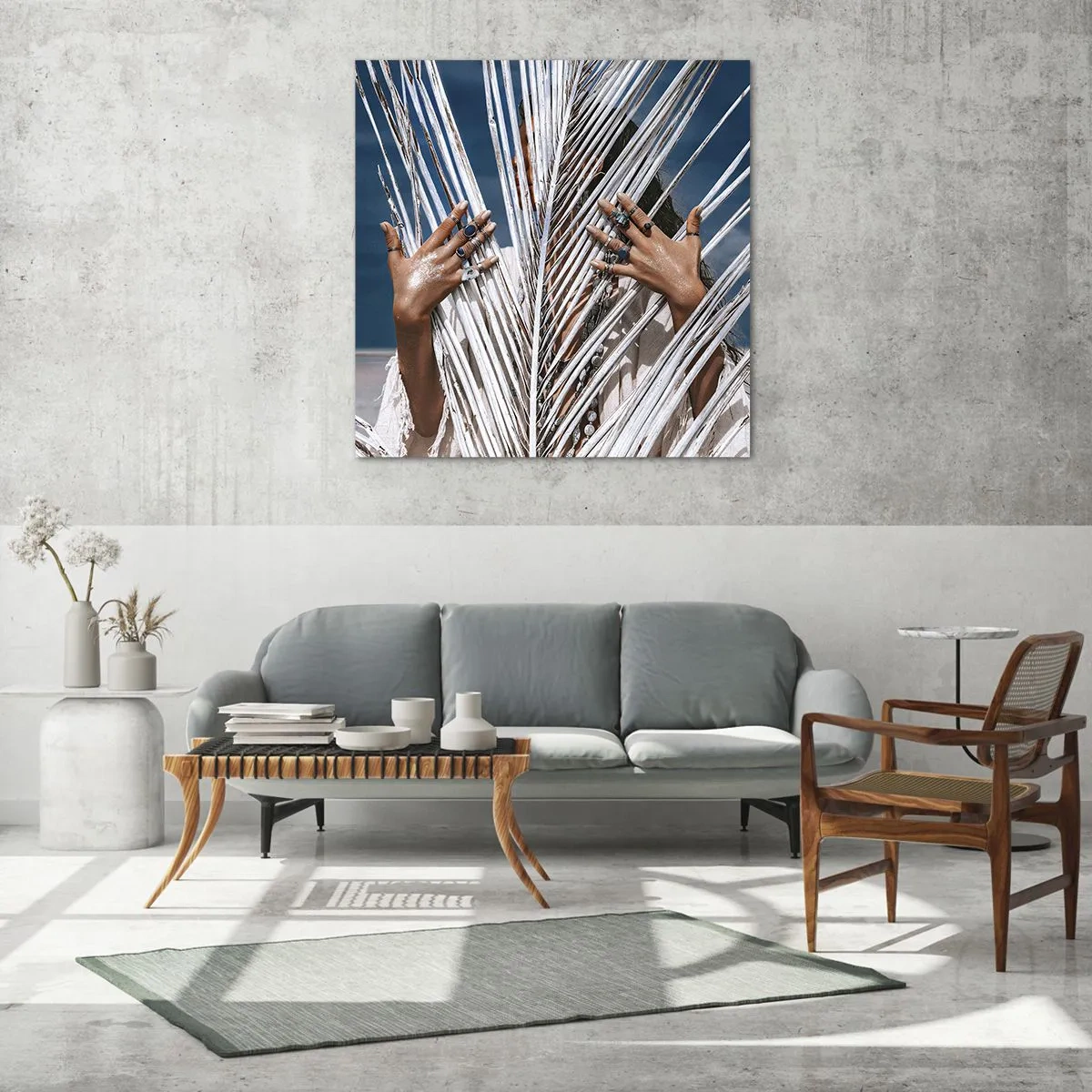 Cuadro sobre vidrio - Impresiones sobre Vidrio - ¿La mujer chamana? - 30x30 cm