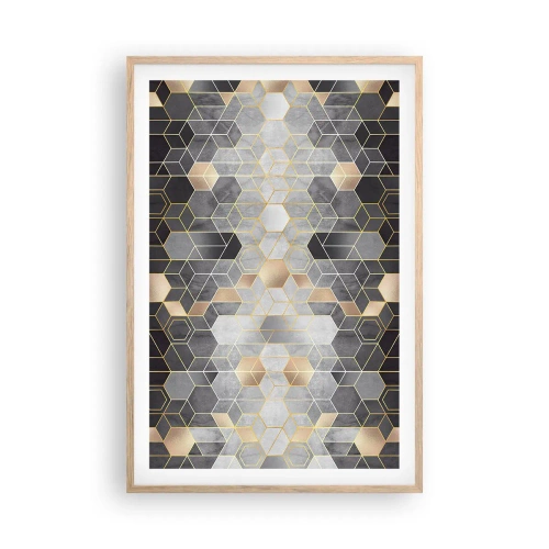 Póster en marco roble claro - Composición de diamantes - 61x91 cm