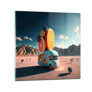 Cuadro sobre vidrio - Impresiones sobre Vidrio - Un sabor a vacaciones - 70x70 cm