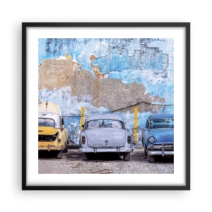 Póster en marco negro - Reunión de veteranos - 50x50 cm