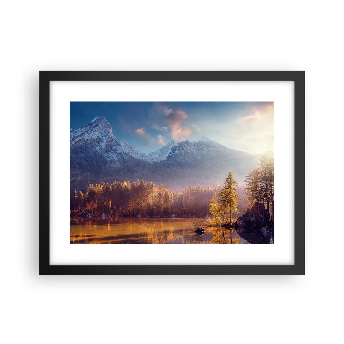 Póster en marco negro - Entre las montañas y los valles - 40x30 cm