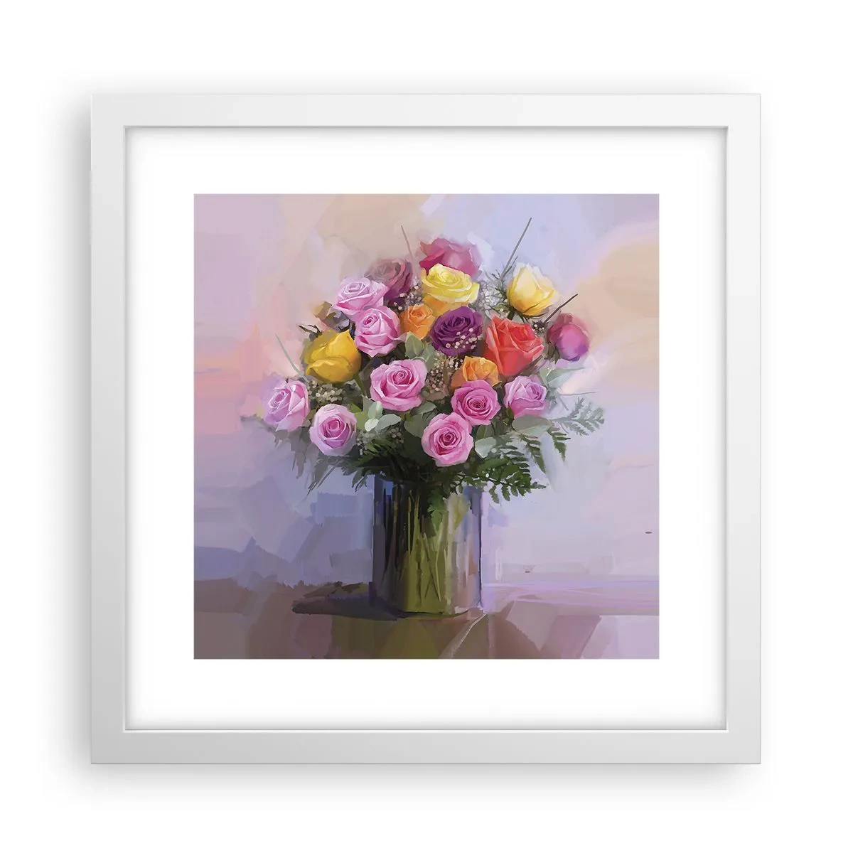 Póster en marco blanco - Belleza inmortalizada - 30x30 cm