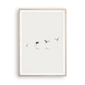 Póster en marco roble claro - Cuatro sencillos pasos para despegar - 70x100 cm