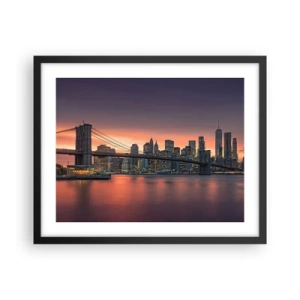 Póster en marco negro - Ahogado en el silencio lila - 50x40 cm