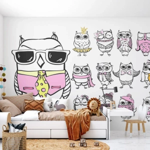 Fotomural Standard Eco - Tantos papeles que desempeñar - Para niños, Búho, Niños - 150x105 cm