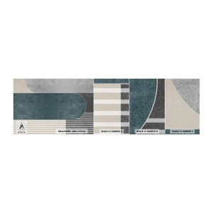 Muestra de fotomural autoadhesivo Deluxe Sticker - Composición horizontal - Minimalismo, formas, Pastel - 100x30 cm
