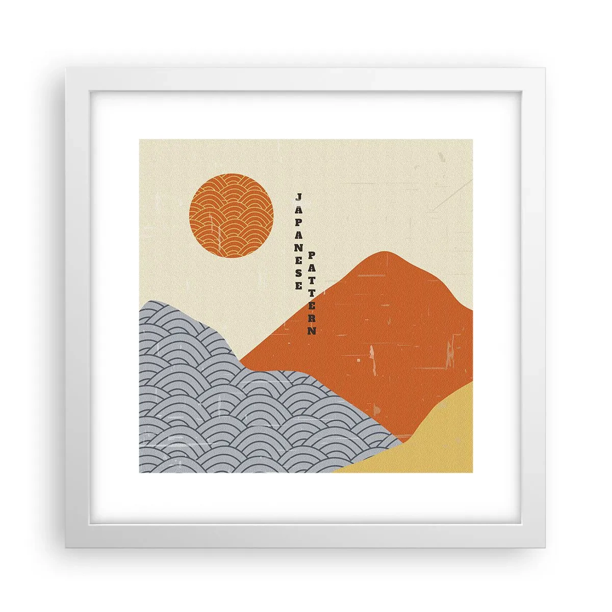 Póster en marco blanco - En el espíritu japonés - 30x30 cm