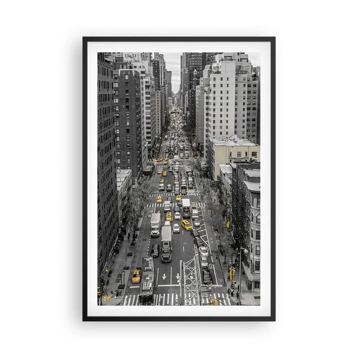 Póster en marco negro - La vida de Nueva York - 61x91 cm