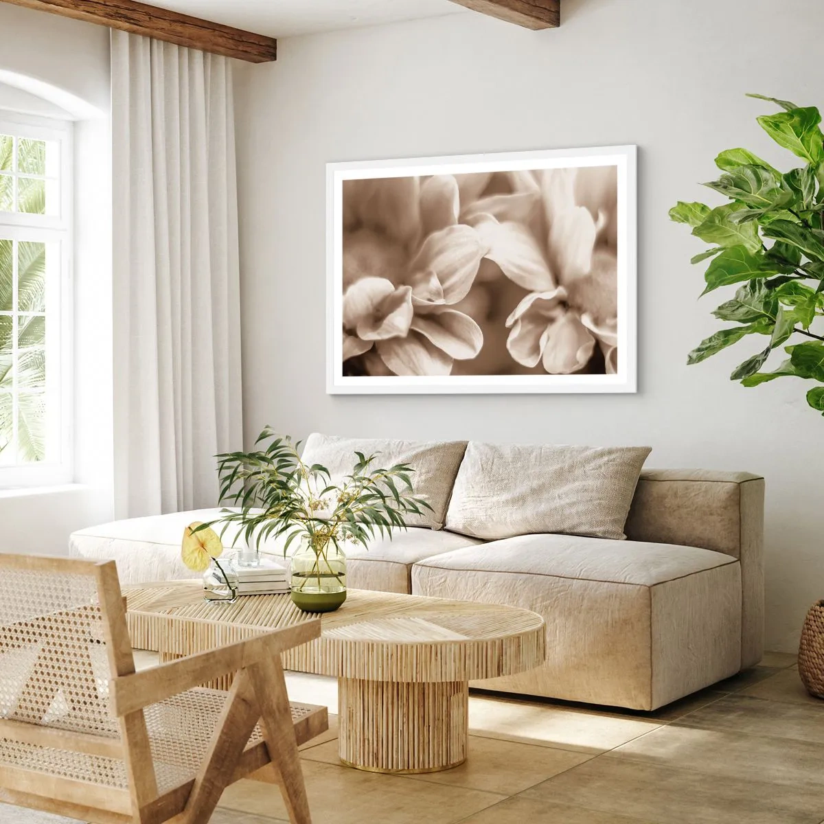 Póster en marco blanco - Suave como una sonrisa - 70x50 cm