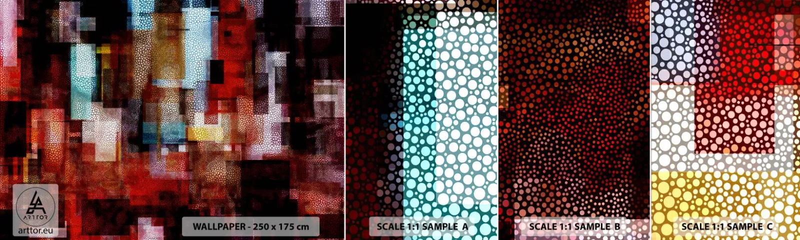 Muestra de fotomural autoadhesivo Deluxe Sticker - Confusión y desconcierto - Abstracción, Pedazo, Cuadro - 100x30 cm
