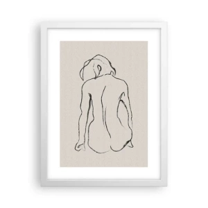 Póster en marco blanco - Esbozos de una espalada - 30x40 cm