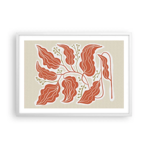 Póster en marco blanco - Folk y coral - 70x50 cm
