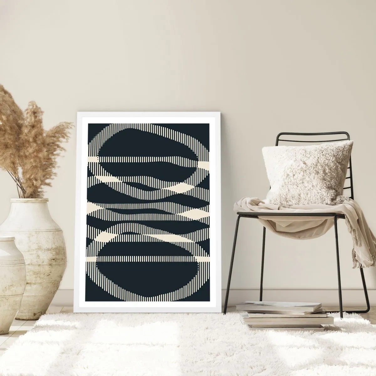 Póster en marco blanco - Un intento de romper la oscuridad - 61x91 cm