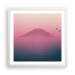 Póster en marco blanco - Sobre las nubes - 50x50 cm