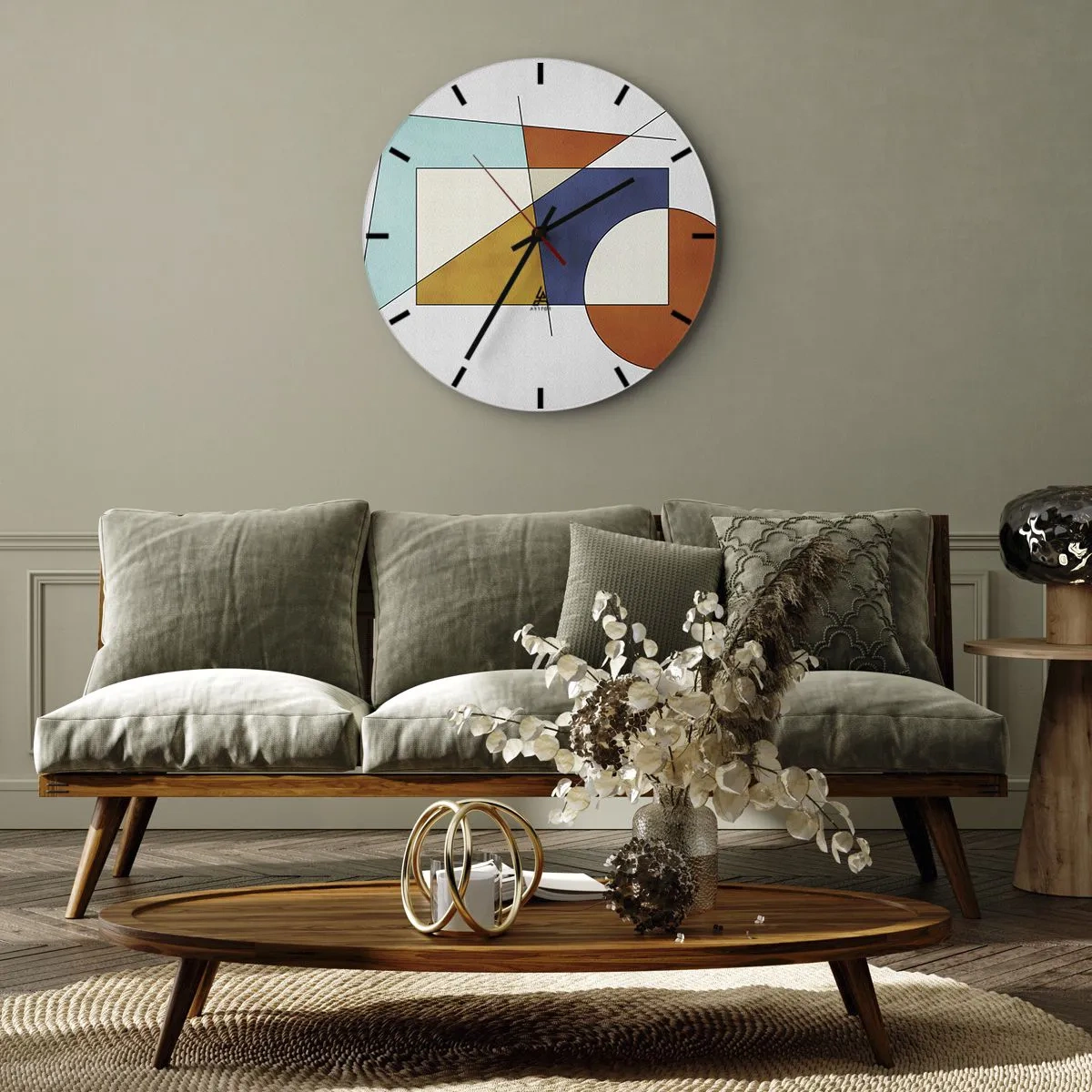 Reloj de pared - Reloj de vidrio - Abstracción: diversión modernista - 40x40 cm