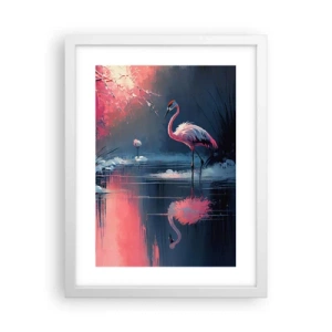 Póster en marco blanco - Un retiro de aves - 30x40 cm