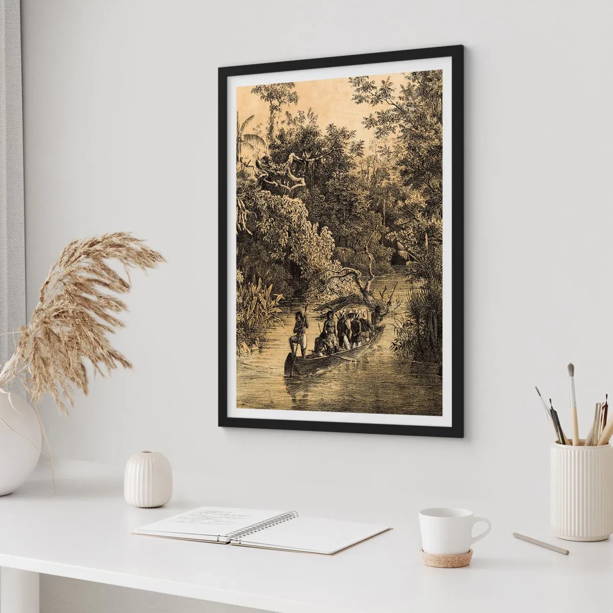Póster en marco negro - Expedición a la fuente - 61x91 cm