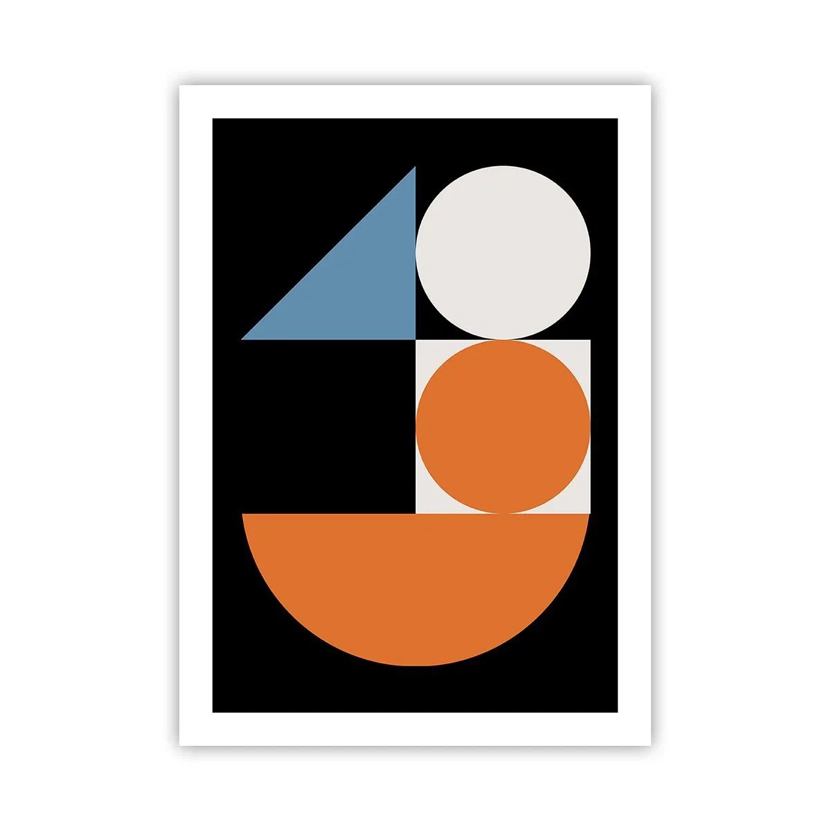 Póster - Patrón geométrico moderno con círculos, triángulos y semicírculos. - 50x70cm - Diseño con figuras - Decoración de pared moderna para salón y dormitorio ARTTOR